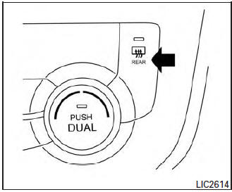 Rear window and outside mirror (if so equipped) defroster switch