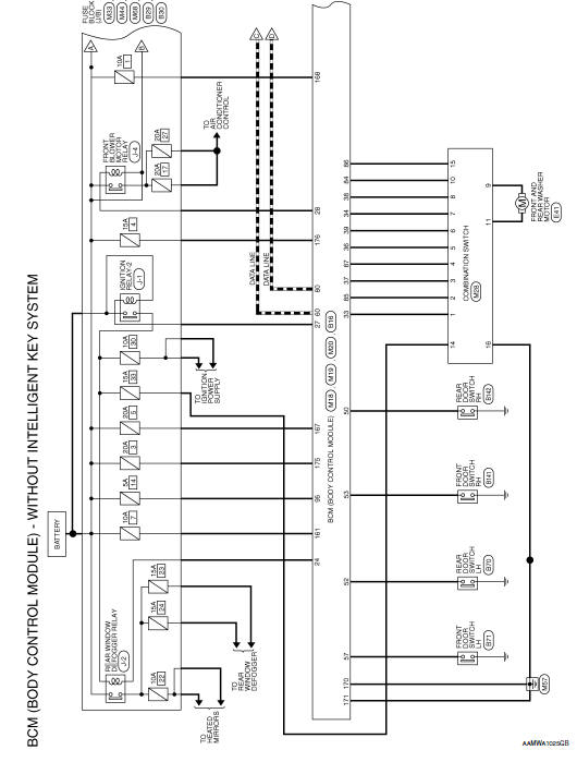 Nissan Rogue Service Manual Wiring Diagram Without Intelligent Key System Body Control System Electrical Power Control