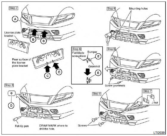 Installing front license plate