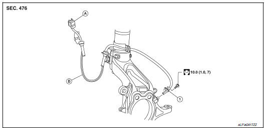 Front wheel sensor : exploded view