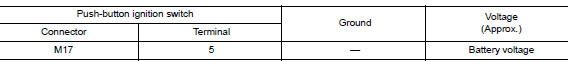  Check push-button ignition switch output signal (push-button ignition switch)
