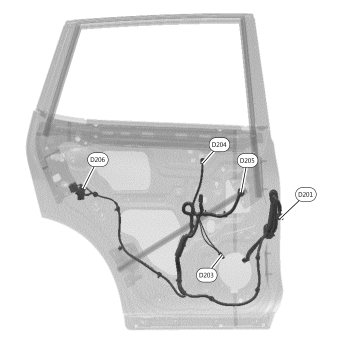 Rear door lh harness