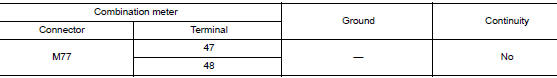 Check harness between combination meter and audio unit