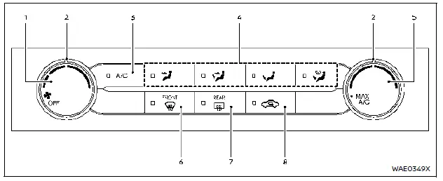 Nissan Rogue. Heater and air conditioner