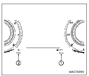 Nissan Rogue. Meters and gauges