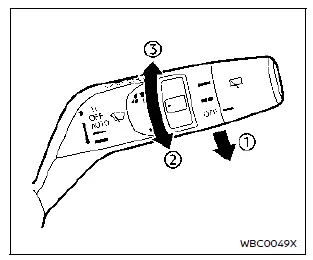 Nissan Rogue. Wiper and washer switch