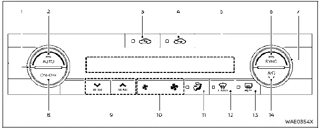 Nissan Rogue. Heater and air conditioner