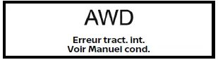 Avertissement: erreur transmission intégrale (AWD) - voir manuel (Nissan Rogue)