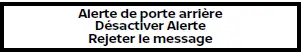 Nissan Rogue - témoin d'alerte de porte arrière (rappel siège arrière)
