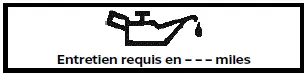 Nissan Rogue - message : huile moteur entretien requis, distance restante