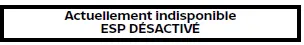 Nissan Rogue - avertissement : ESP/VDC désactivé, aides de freinage limitées