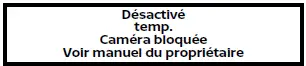 Nissan Rogue - avertissement : caméra bloquée, freinage d'urgence auto désactivé temporairement