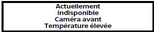 Nissan Rogue : avertissement "Caméra avant - Température élevée" (capteur AEB piétons)