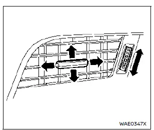 Nissan Rogue – bouches d’aération latérales, côté droit