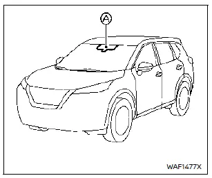 Position du capteur de lumière derrière le rétroviseur du Nissan Rogue
