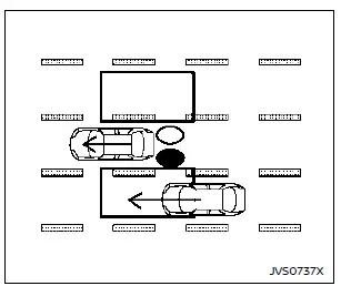 Nissan Rogue situations de conduite du système d'intervention sur l'angle mort intelligent, véhicule approchant par l'arrière