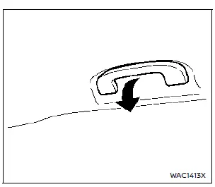 Poignées de maintien intérieures situées au-dessus des vitres latérales du Nissan Rogue