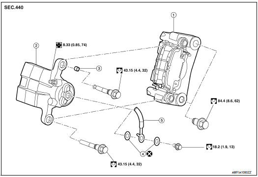 Brake caliper assembly : exploded view