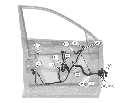 Front door lh harness