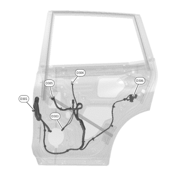 Rear door rh harness